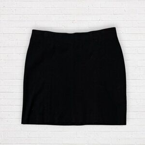 J JILL Black Ponte Pull On Knit Mini Pencil Skirt Medium Petite M MP